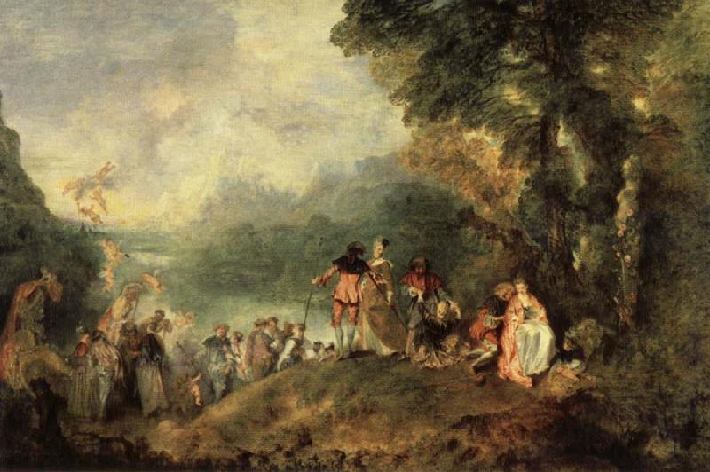 Jean-Antoine Watteau Embarkation from Cythera Sweden oil painting art
